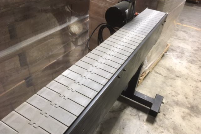 Flat Belt Conveyor 6in Wide x 8ft Length x 55.75in Height 4 sale.