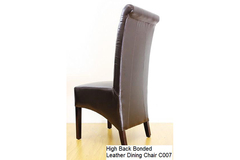 For Sale: VINCENT High Back Bonded Leather Dining Chair-Black Colour