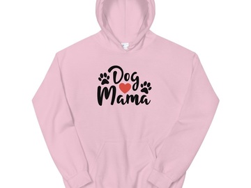 Selling: "Dog Mama" Hoodie  with a black font on the front