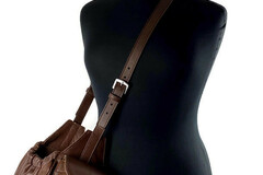 Selling: Classic Leather Sling Dog Carrier Nu Brown with Leopard Lining-MD