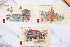  : HK Sketching Special Natural Bamboo 3 Postcards – Cultural Spots