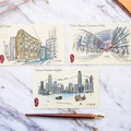  : HK Sketching 3 Bamboo Cards – Victoria Harbour, Pawn, PMQ