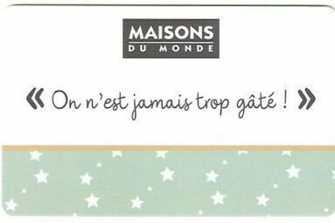 e-Carte Cadeau Maisons du Monde - Belgique (100€) à vendre pour