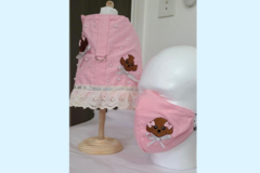 Selling: Harness/Vest with matching Mom/Dad Mask Chocolate Poodle