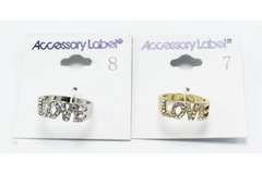 Buy Now: 24 Piece Gold & Silver Rhinestone "LOVE" Rings NWT