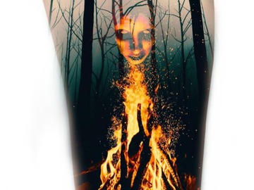 Tattoo design: Burning Witch