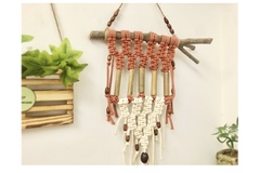  : Macrame and bamboo wall hanger - Sage/Terracotta