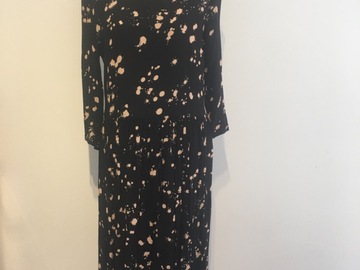 Selling: Black & Paint Pokadot Midi Dress Small