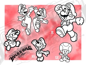 Tattoo design: 9 - Mario and Luigi Jumping High Five