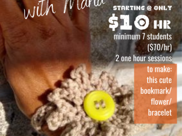 Live On-line Workshop: Crochet Bracelet/Bookmark