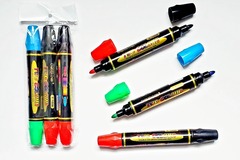 Liquidation/Wholesale Lot: 3-Pack Double Sided Whiteboard Dry Erase Markers 