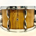 Selling with online payment: 15 x 8 custom stave solid oak snare drum, stained golden oak. 