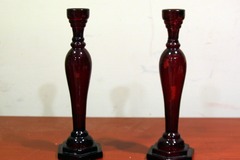 For Sale: Pair of Red Candle Holders