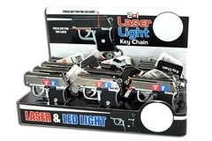Liquidation/Wholesale Lot: 1 Display Of 12 Pcs  Laser /Light Gun Key Chain ( Buy one Get One