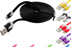 Buy Now: 200X 6Ft Noodle Flat USB Data Cable For iPhone X/8/7/6/SE/5