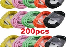 Buy Now: 200x USB Data Sync Charging Cable Cord for iPhone 4 4S 3Gs iPod 