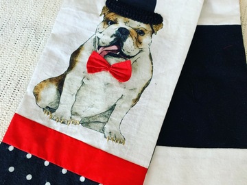 Selling: Flannel scarf with frenchie 