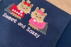 Selling: Flannel scarf with sassy yorkies! 