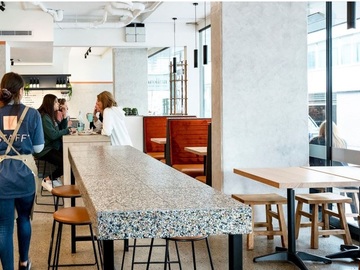 Free | Book a table: Modern, trendy little coffee hub on a sunny corner