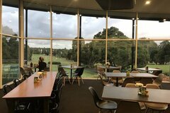 Walk-in: Cafe overlooking a golf course for your remote work days.