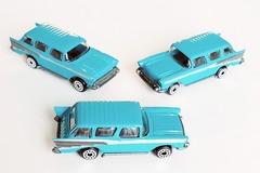 Liquidation/Wholesale Lot: Plastic Diecast Aqua Blue 57′ Chevy Toy Car – 1:64 Scale