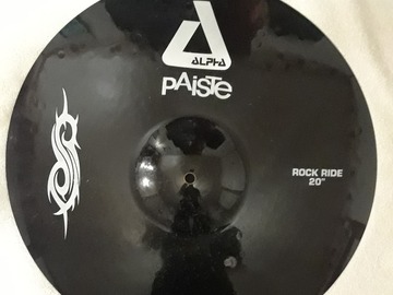 Selling with online payment: Paiste Custom Black Alpha 20" Rock Ride Cymbal w/Slipknot Logo