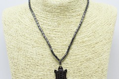 Liquidation/Wholesale Lot: Dozen New Hematite Turtle Necklaces N2751