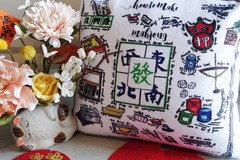  :  "How to make Mahjong" Good Luck CNY Throw Pillow with Insert