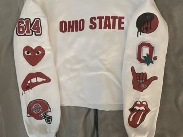 Selling A Singular Item: Carly's College Collection All patched Up Cropped Crewneck OSU