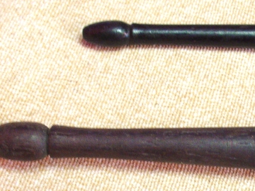 Selling with online payment: 2 Turn of the Century rosewood / ebony drum sticks