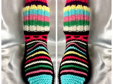Vente au détail: Grande chaussette multicolore 