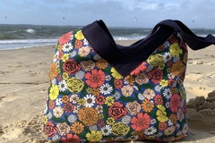  : Sac Yvonne & Annette happy flowers and sparkling blue denim