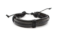 Buy Now: Dozen Mens Faux Leather Bracelets B2069