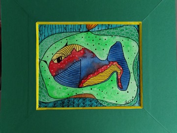 Vente au détail: Tableau poisson coloré