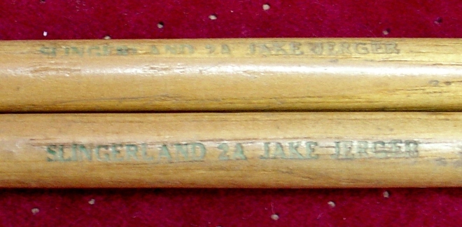 Vintage pair of SLINGERLAND Jack Jerger model 2A drumsticks -  DrumSellers.com