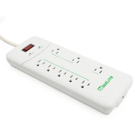 3 Pc Lot  MaxLite 8 Outlet Energy Saving Surge Power Strip 