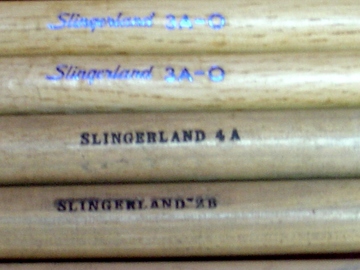 Selling with online payment: 6 SLINGERLAND Vintage drumsticks models 3A-0 (pair), 3B , 6A , 2B