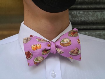  : Handmade bow tie - Dim sum on purple