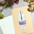  : Love sweet ice-cream digital painting postcard w/ envelope