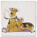 Selling: Airedale Floral Dog Kitchen Dish Towel Pet Gift