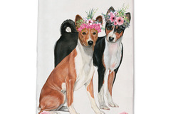 Selling: Basenji Dog Floral Kitchen Dish Towel Pet Gift