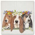 Selling: Basset Hound Dog Floral Kitchen Dish Towel Pet Gift