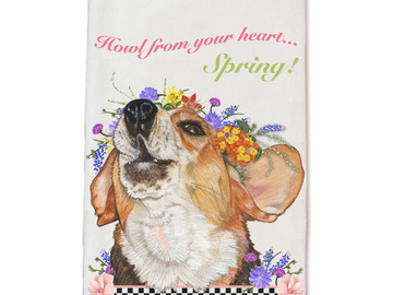 Selling: Beagle Dog Floral Kitchen Dish Towel Pet Gift