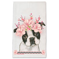 Selling: Boston Terrier Dog Floral Kitchen Dish Towel Pet Gift