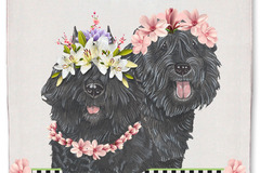 Selling: Bouvier des Flandres Dog Floral Kitchen Dish Towel Pet Gift