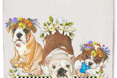 Selling: Bulldog Floral Kitchen Dish Towel Pet Gift