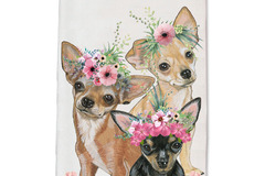 Selling: Chihuahua Dog Floral Kitchen Dish Towel Pet Gift