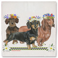 Selling: Dachshund Doxie Dog Floral Kitchen Dish Towel Pet Gift