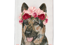 Selling: German Shepherd Dog Floral Kitchen Dish Towel Pet Gift