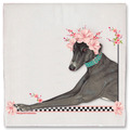 Selling: Greyhound Black Greyhound Dog Floral Kitchen Dish Towel Pet Gift